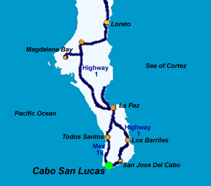 Todos Santos Driving Map