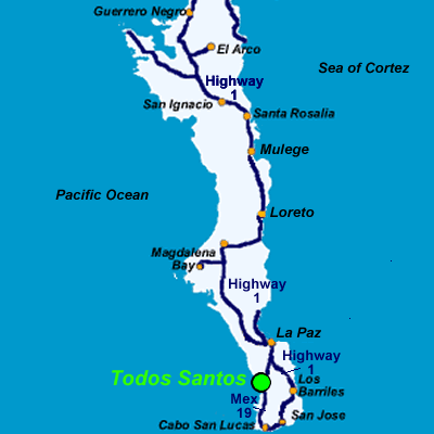 Todos Santos Driving Map